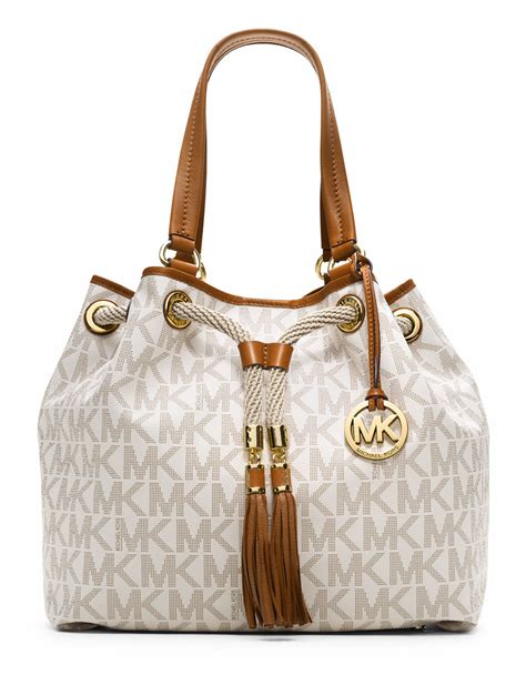 michael kors white monogram tote|Michael Kors Tote bag black.